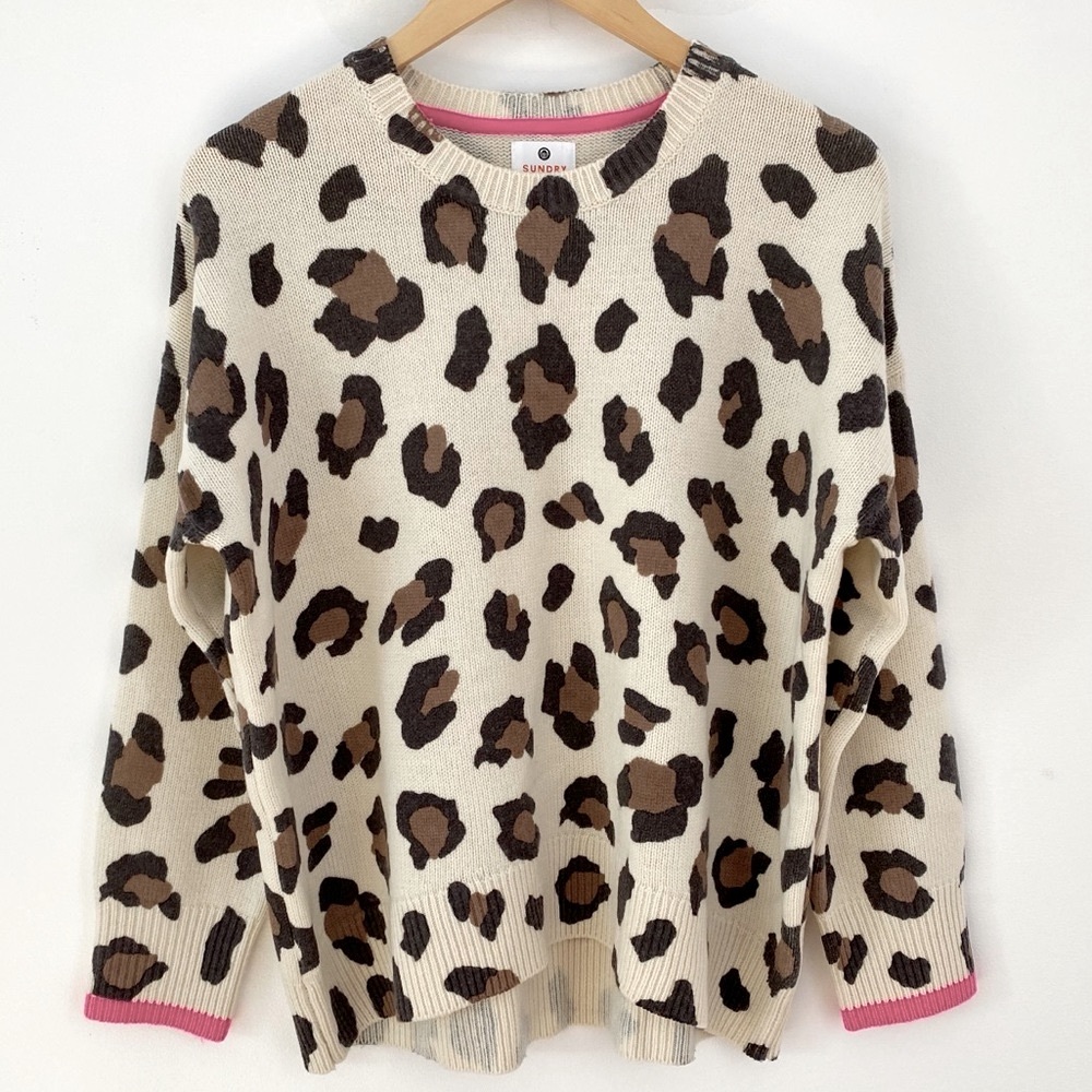 Sundry Oversized Leopard Sweater